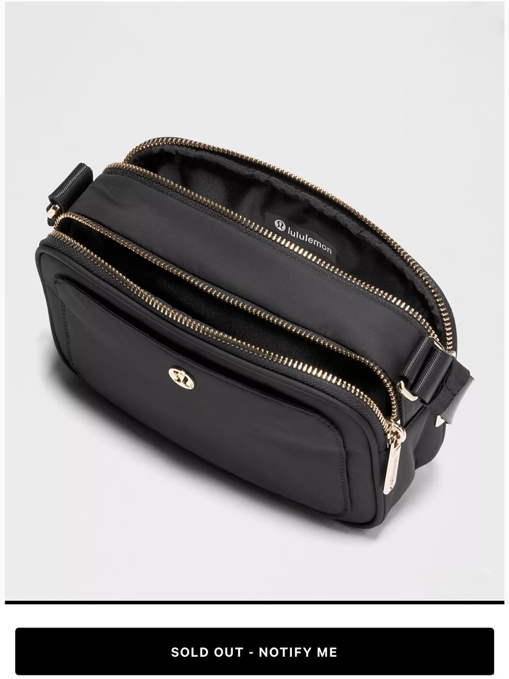 NWT lululemon Crossbody Camera Bag 2L Logo Black with Gold Hardware - Picture 5 of 10